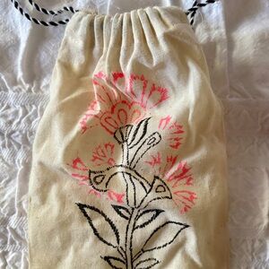 Embroidered Floral Pouch for large hair scrunchie